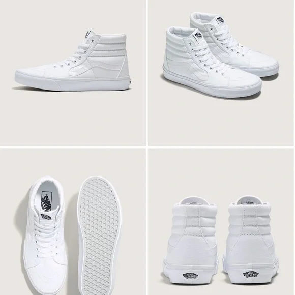 New in box Vans White Skatin Sk8-Hi Hitop Original Platform Canvas Sneaker Shoe - Picture 12 of 12